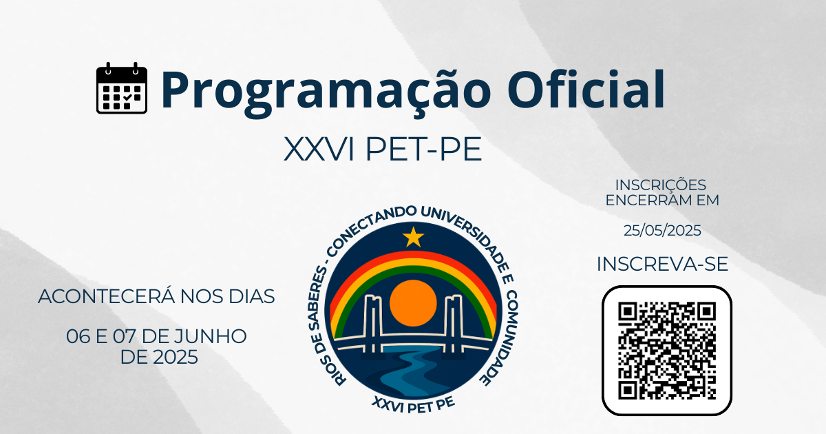 Programação Oficial – XXVI PET-PE